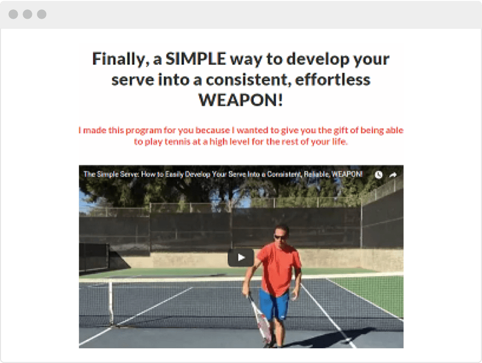 This online business helps people improve their tennis game