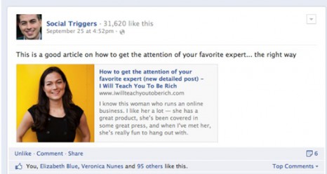 This tweet and post were huge for me. 98 likes on the Facebook post alone!