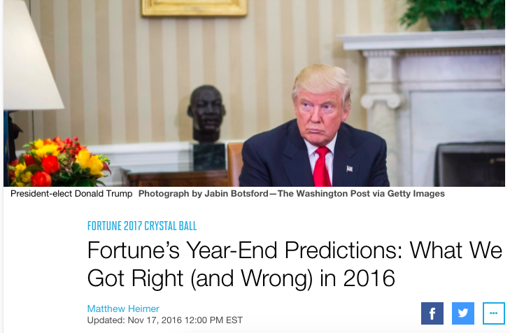 Fortune follow-up on their predictions for 2016 - article ideas