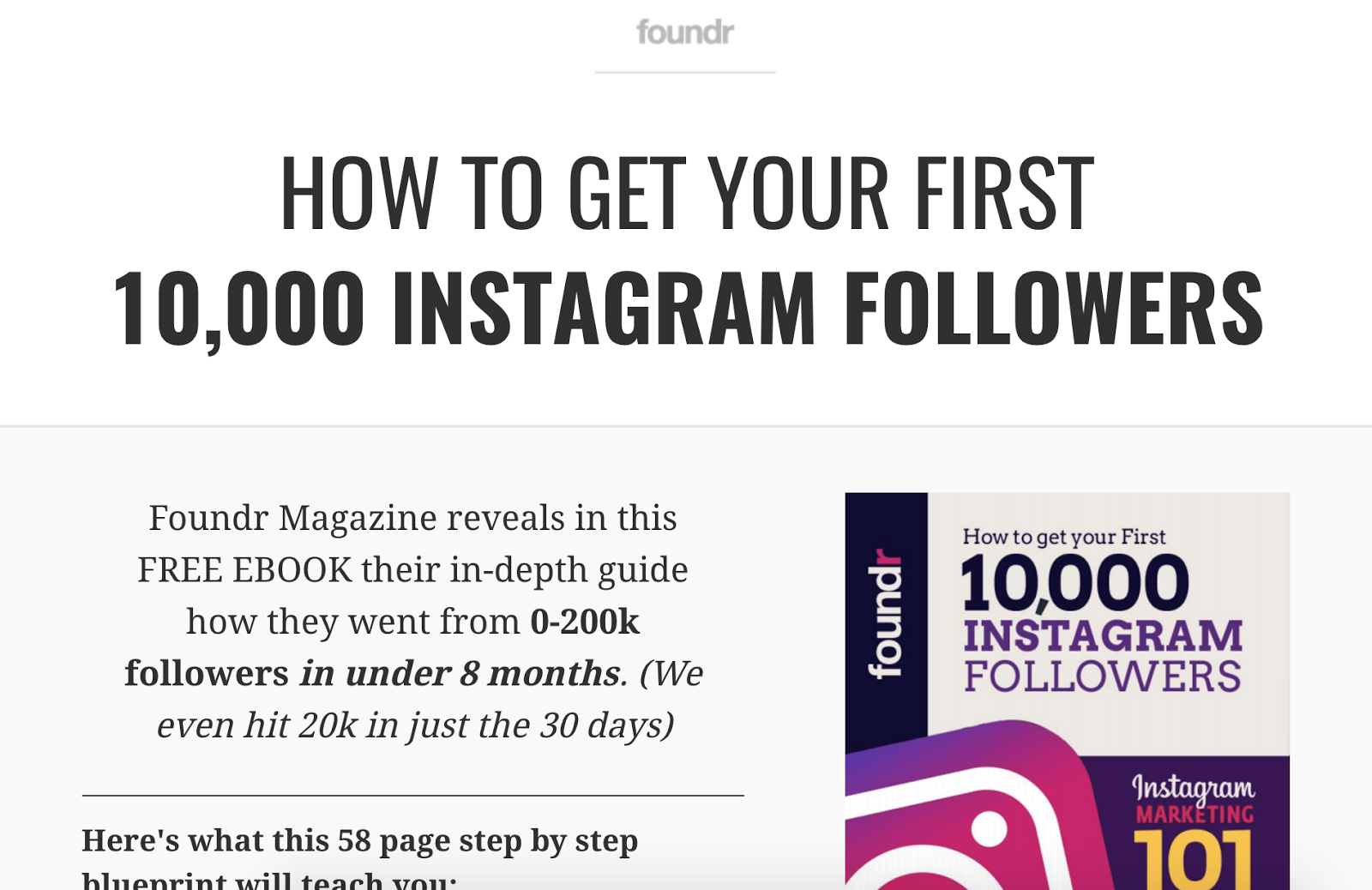 Foundr Magazine used a bio link to drive subscribers - Instagram Marketing