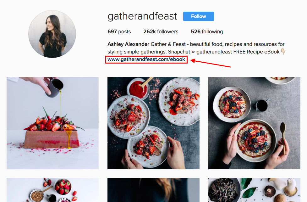 Ashley Alexander of Gather & Feast uses Instagram marketing to get email subscribers