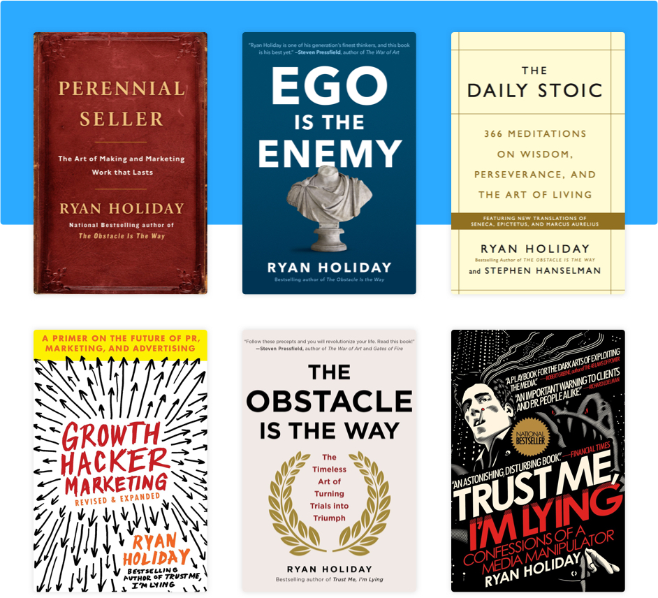 All six of Ryan Holiday’s books