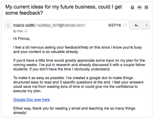 Email from a student - product launch strategy