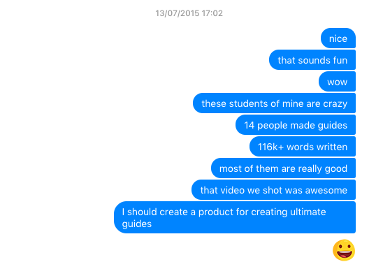 The text that launched my product idea - product launch strategy
