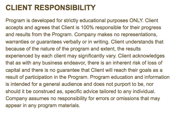 Client responsibility